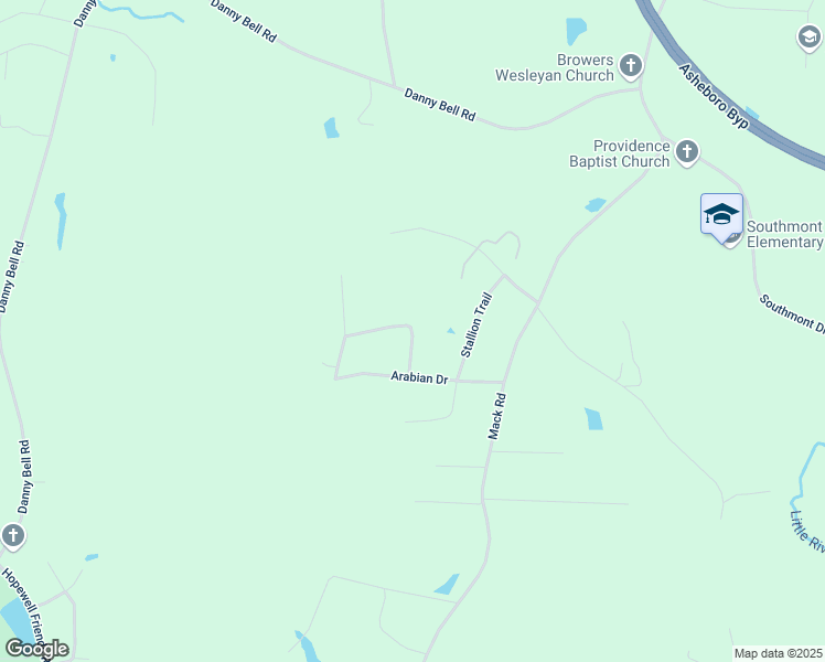 map of restaurants, bars, coffee shops, grocery stores, and more near 1252 Appaloosa Trail in Asheboro