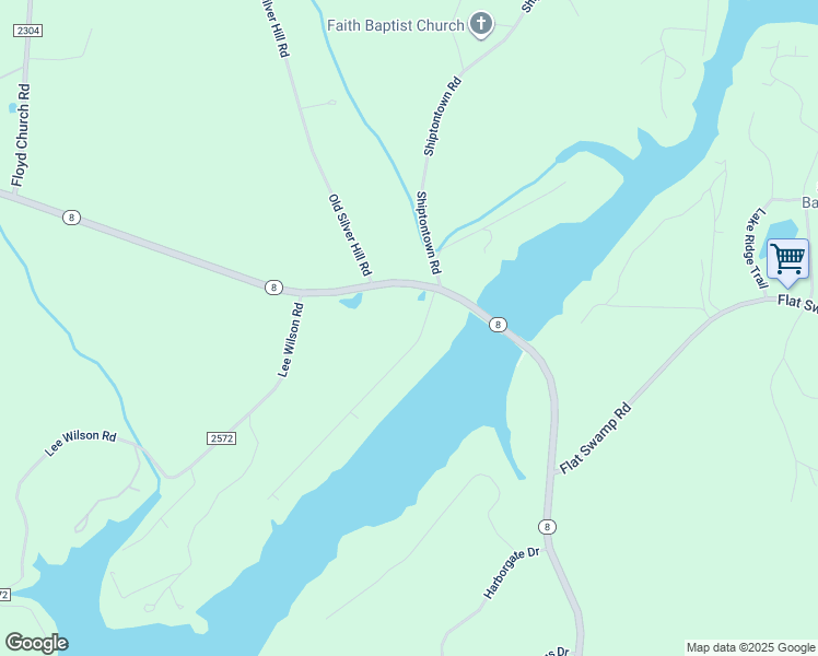 map of restaurants, bars, coffee shops, grocery stores, and more near 190 Flat Swamp Lake Road in Denton