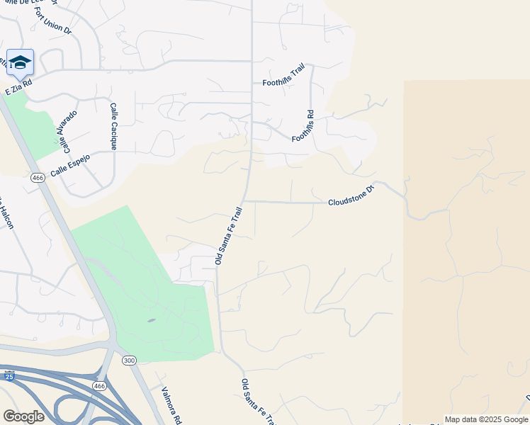 map of restaurants, bars, coffee shops, grocery stores, and more near 6 Cloudstone Drive in Santa Fe