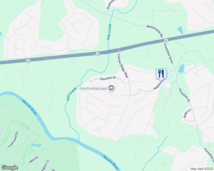 map of restaurants, bars, coffee shops, grocery stores, and more near 66 Marsala Drive in Clayton