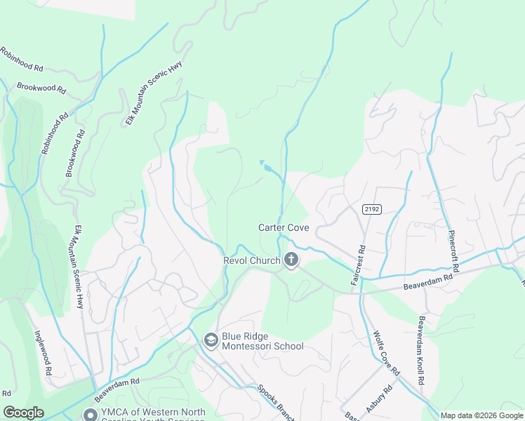 map of restaurants, bars, coffee shops, grocery stores, and more near 15 Beaver Creek Lane in Asheville