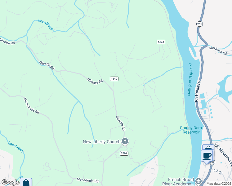 map of restaurants, bars, coffee shops, grocery stores, and more near 813 Olivette Road in Asheville