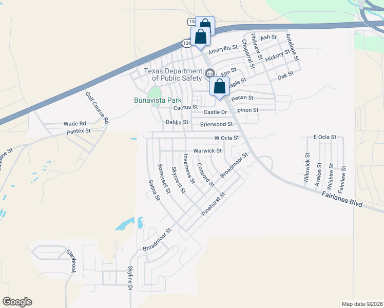 map of restaurants, bars, coffee shops, grocery stores, and more near 123 Warwick Street in Borger