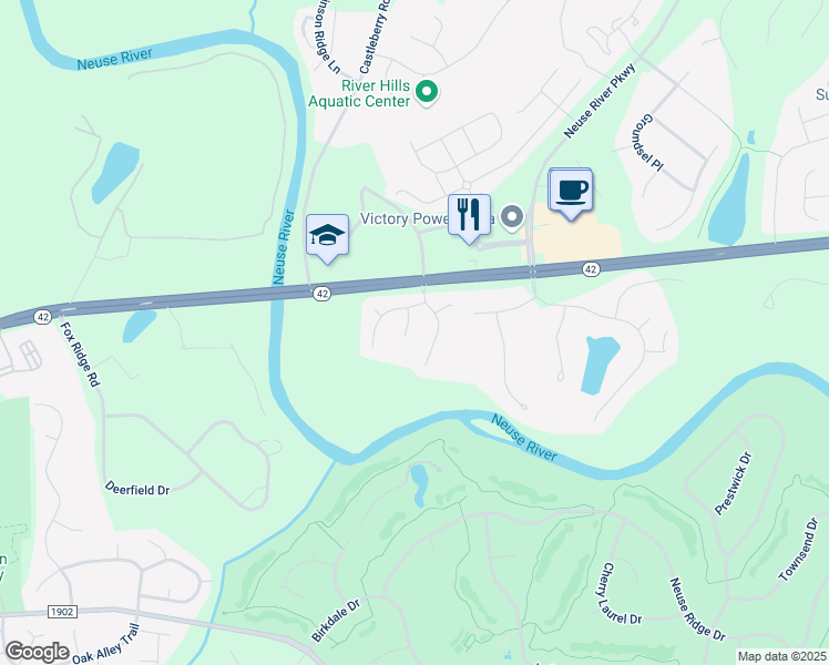 map of restaurants, bars, coffee shops, grocery stores, and more near 109 Brampton Circle in Clayton