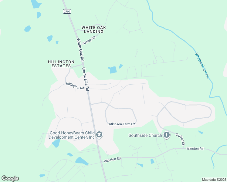 map of restaurants, bars, coffee shops, grocery stores, and more near 615 Olympic Trail in Garner