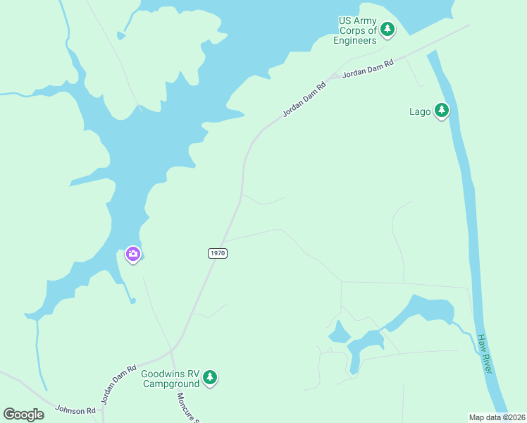 map of restaurants, bars, coffee shops, grocery stores, and more near 70 Chatham Oaks in Moncure