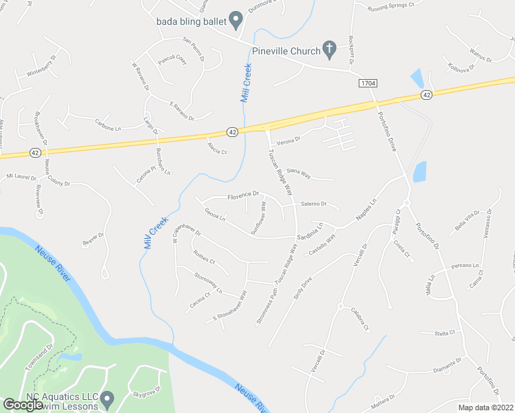 map of restaurants, bars, coffee shops, grocery stores, and more near 38 Sunflower Way in Clayton