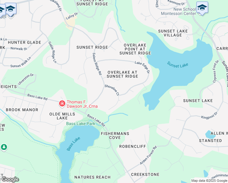 map of restaurants, bars, coffee shops, grocery stores, and more near 5324 Shoreline Court in Holly Springs