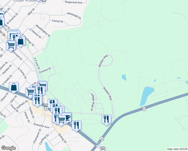 map of restaurants, bars, coffee shops, grocery stores, and more near 2037 Walden Way in Clayton