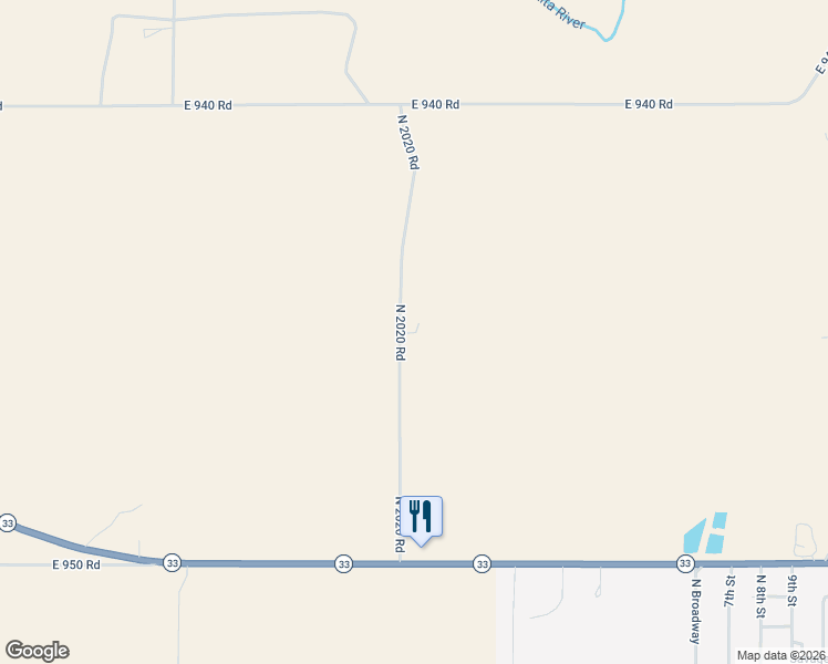 map of restaurants, bars, coffee shops, grocery stores, and more near N2020 Road in Hammon