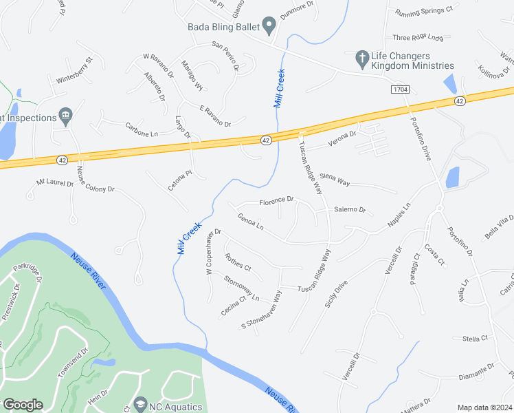 map of restaurants, bars, coffee shops, grocery stores, and more near 86 Florence Drive in Clayton