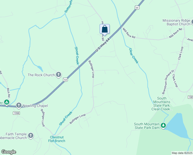 map of restaurants, bars, coffee shops, grocery stores, and more near 5843 Bollinger Loop in Morganton