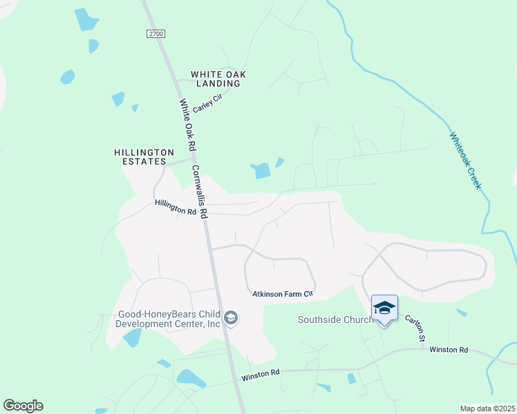 map of restaurants, bars, coffee shops, grocery stores, and more near 202 Galloway Drive in Garner