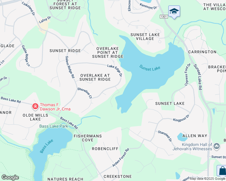 map of restaurants, bars, coffee shops, grocery stores, and more near 5425 Lake Edge Drive in Holly Springs