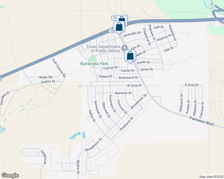 map of restaurants, bars, coffee shops, grocery stores, and more near 123 Warwick Street in Borger