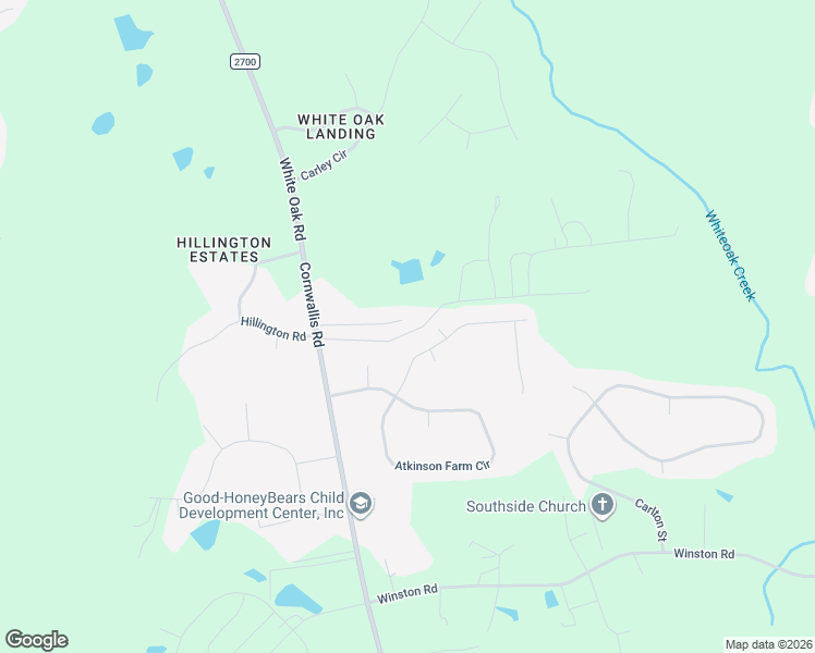 map of restaurants, bars, coffee shops, grocery stores, and more near 615 Olympic Trail in Garner