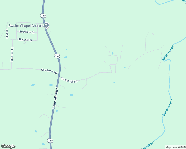 map of restaurants, bars, coffee shops, grocery stores, and more near 140 Swaim Hill Road in Batesville