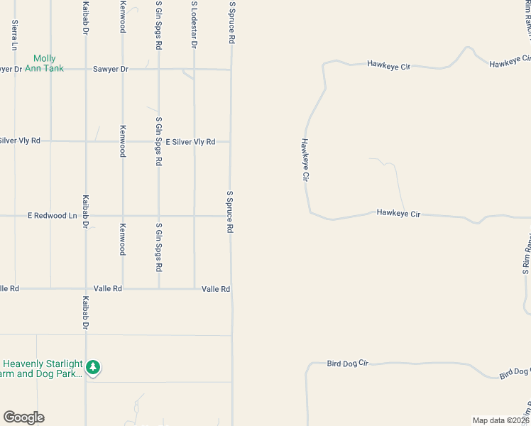 map of restaurants, bars, coffee shops, grocery stores, and more near 8755 Hawkeye Circle in Williams