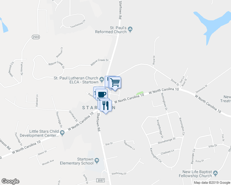 map of restaurants, bars, coffee shops, grocery stores, and more near 2380 West Nc 10 Highway in Newton