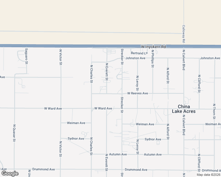 map of restaurants, bars, coffee shops, grocery stores, and more near 1440 North Everett Street in Ridgecrest