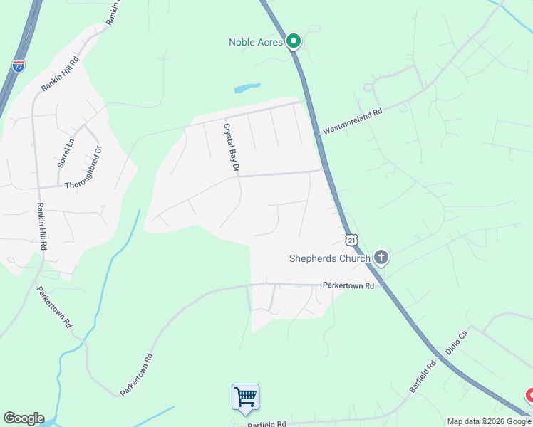 map of restaurants, bars, coffee shops, grocery stores, and more near 136 Early Frost Lane in Mooresville