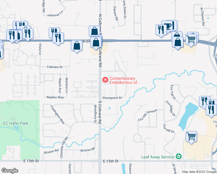map of restaurants, bars, coffee shops, grocery stores, and more near 701 Rockridge Circle in Edmond