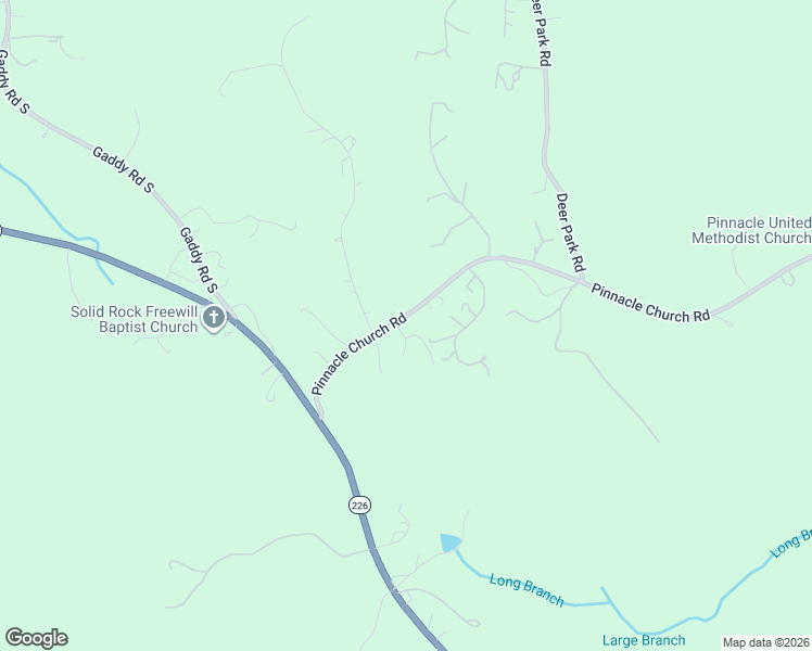 map of restaurants, bars, coffee shops, grocery stores, and more near 368 Pinnacle Church Road in Nebo