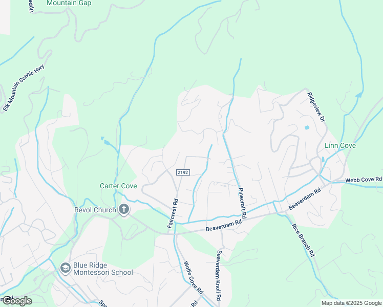 map of restaurants, bars, coffee shops, grocery stores, and more near 35 West Black Oak Drive in Asheville
