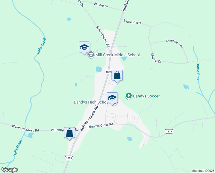 map of restaurants, bars, coffee shops, grocery stores, and more near 1378 Buffalo Shoals Road in Catawba