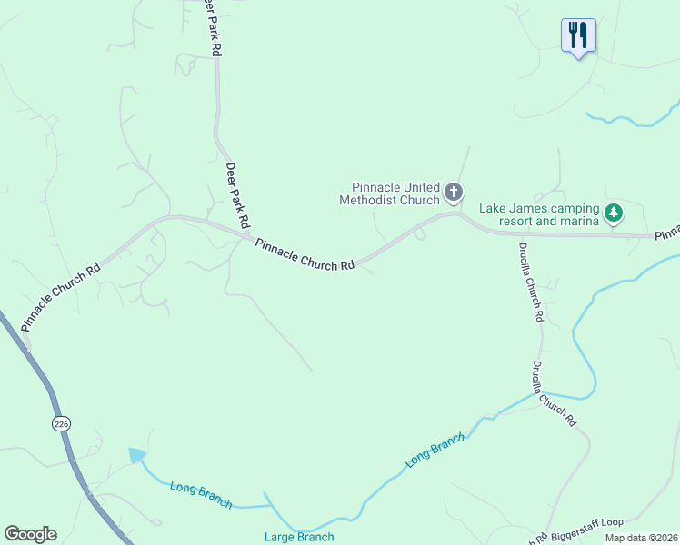 map of restaurants, bars, coffee shops, grocery stores, and more near 1056 Pinnacle Church Road in Nebo