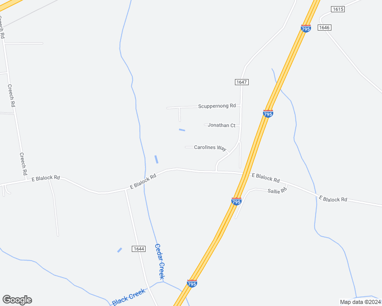 map of restaurants, bars, coffee shops, grocery stores, and more near 5487 Carolines Way in Wilson