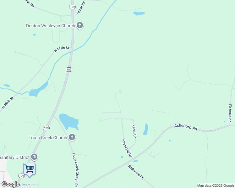 map of restaurants, bars, coffee shops, grocery stores, and more near 624 Forest Hill Drive in Denton