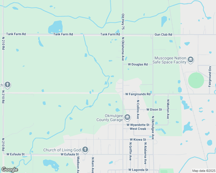 map of restaurants, bars, coffee shops, grocery stores, and more near 1924 North Oklahoma Avenue in Okmulgee