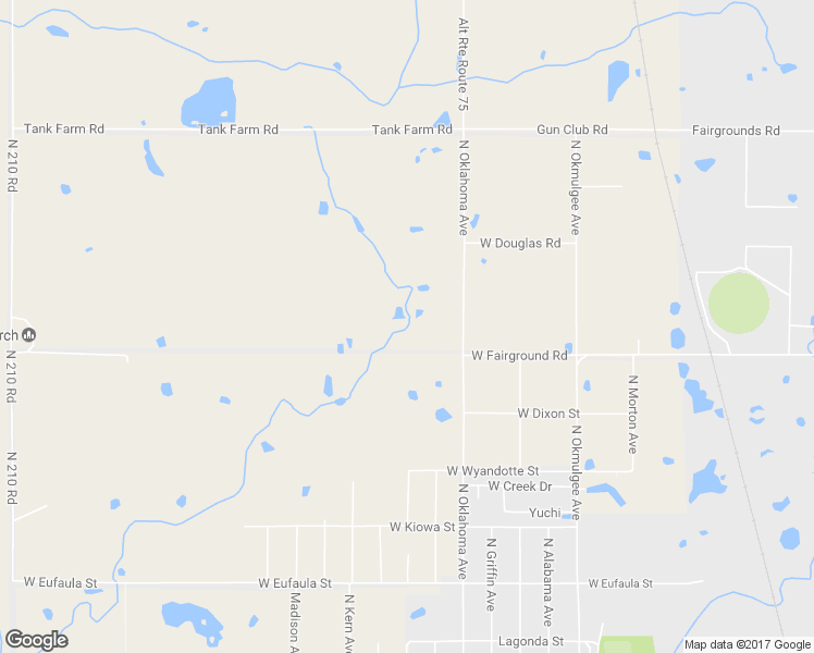 map of restaurants, bars, coffee shops, grocery stores, and more near 1924 North Oklahoma Avenue in Okmulgee
