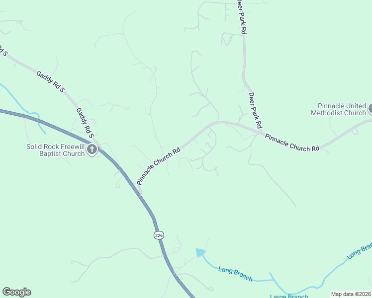 map of restaurants, bars, coffee shops, grocery stores, and more near 368 Pinnacle Church Road in Nebo