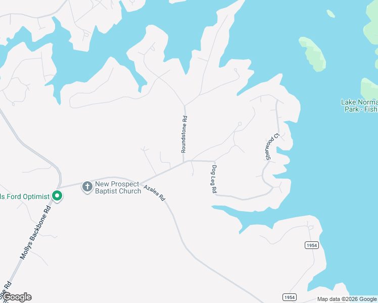 map of restaurants, bars, coffee shops, grocery stores, and more near 1594 Roundstone Road in Sherrills Ford