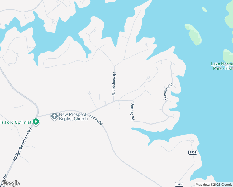 map of restaurants, bars, coffee shops, grocery stores, and more near 1594 Roundstone Road in Sherrills Ford