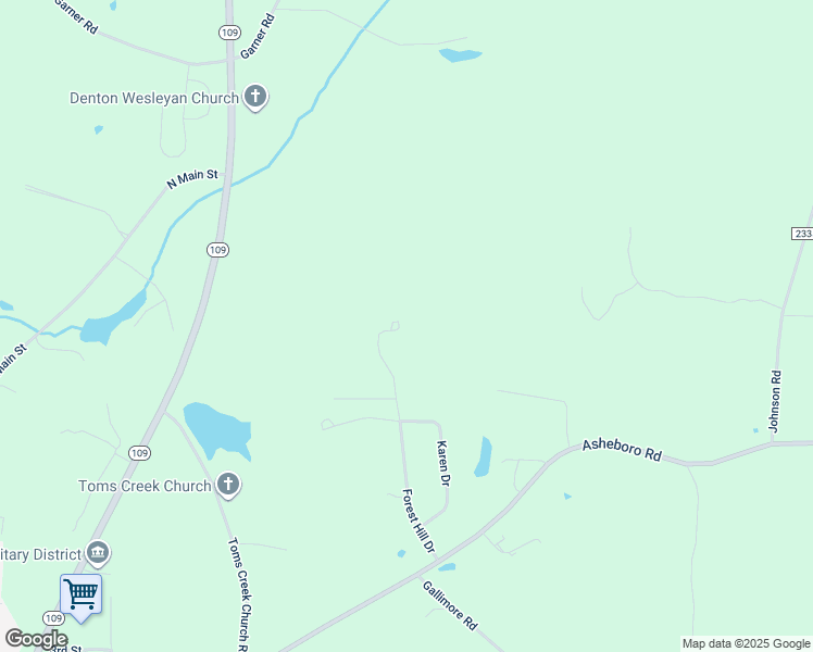 map of restaurants, bars, coffee shops, grocery stores, and more near 624 Forest Hill Drive in Denton