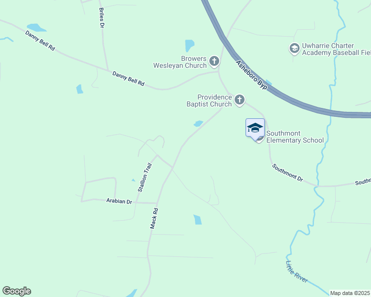 map of restaurants, bars, coffee shops, grocery stores, and more near 2089 Mack Road in Asheboro