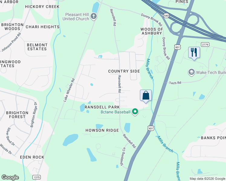 map of restaurants, bars, coffee shops, grocery stores, and more near 2008 Stoneglen Lane in Raleigh