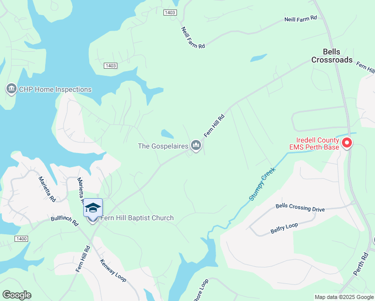 map of restaurants, bars, coffee shops, grocery stores, and more near Fern Hill Road in Troutman