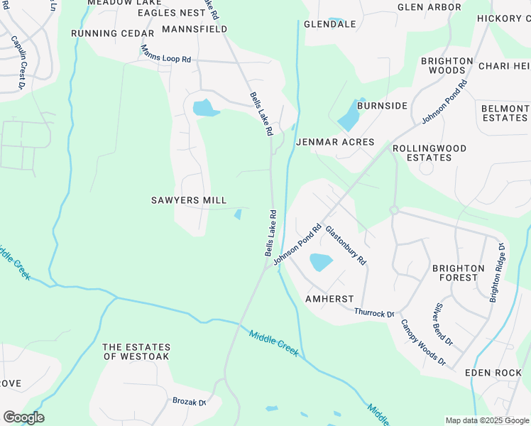 map of restaurants, bars, coffee shops, grocery stores, and more near 8824 Bells Lake Road in Apex