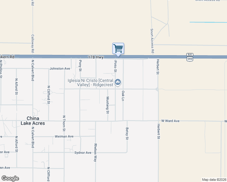 map of restaurants, bars, coffee shops, grocery stores, and more near 3563 West Graaf Avenue in Ridgecrest