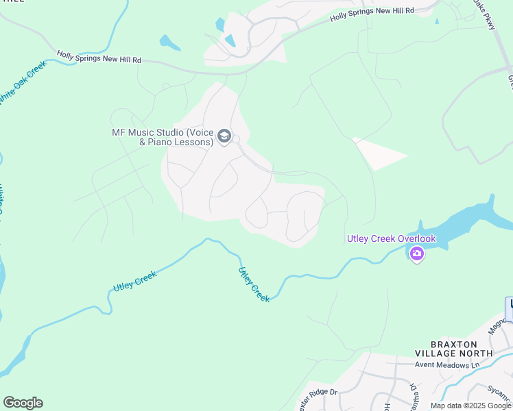 map of restaurants, bars, coffee shops, grocery stores, and more near 232 Scarlet Tanager Circle in Holly Springs