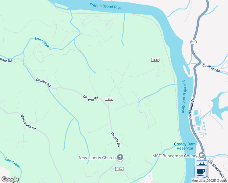 map of restaurants, bars, coffee shops, grocery stores, and more near 65 Farm Road in Asheville