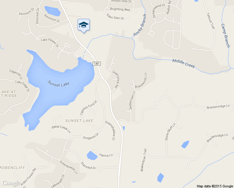 map of restaurants, bars, coffee shops, grocery stores, and more near 5815 Sunset Lake Road in Holly Springs