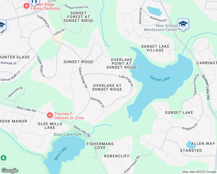 map of restaurants, bars, coffee shops, grocery stores, and more near 4933 Sun Lake Court in Holly Springs