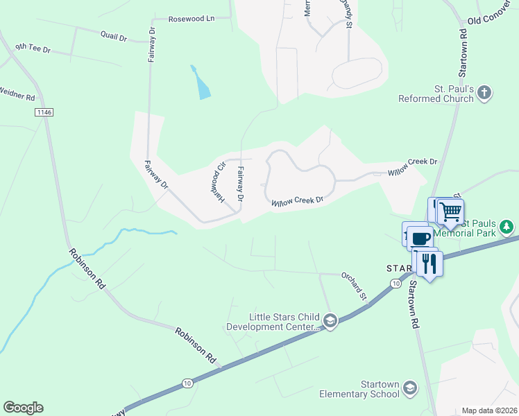 map of restaurants, bars, coffee shops, grocery stores, and more near 1631 McSwain Avenue in Newton