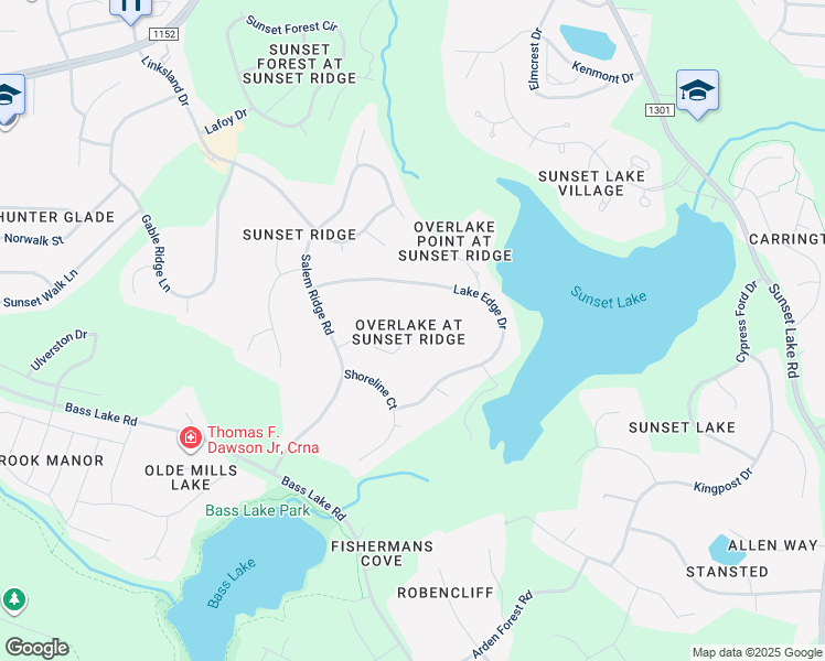 map of restaurants, bars, coffee shops, grocery stores, and more near 4933 Sun Lake Court in Holly Springs