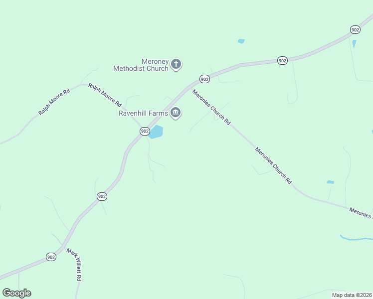 map of restaurants, bars, coffee shops, grocery stores, and more near 156 Meronies Church Road in Bear Creek